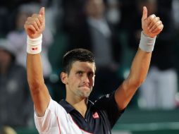 Novak Djokovic celebra su triunfo luego de pasar a semifinales del torneo de Montecarlo. AFP /