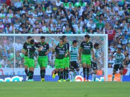 Los jugadores de Chiapas celebran su victoria. MEXSPORT /