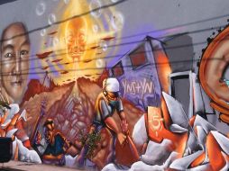 Con un mural se conmemoraron las explosiones del 22 de abril en el Barrio de Analco.  /