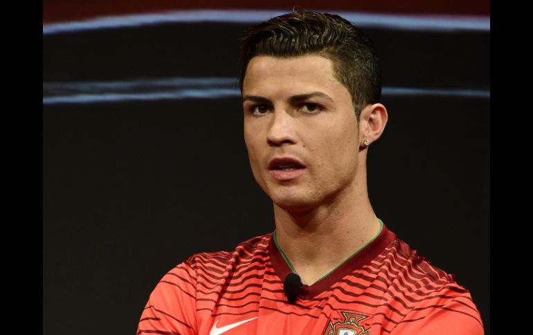 Cristiano Ronaldo, durante la presentación de unos nuevos tenis de futbol Nike en Madrid, España. AFP /