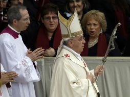 Su Santidad el Papa Francisco a su arrivo a la celebración solemne. AP /