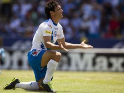 Matías Alustiza abrió el marcador en el Estadio Cuauhtémoc. AFP /