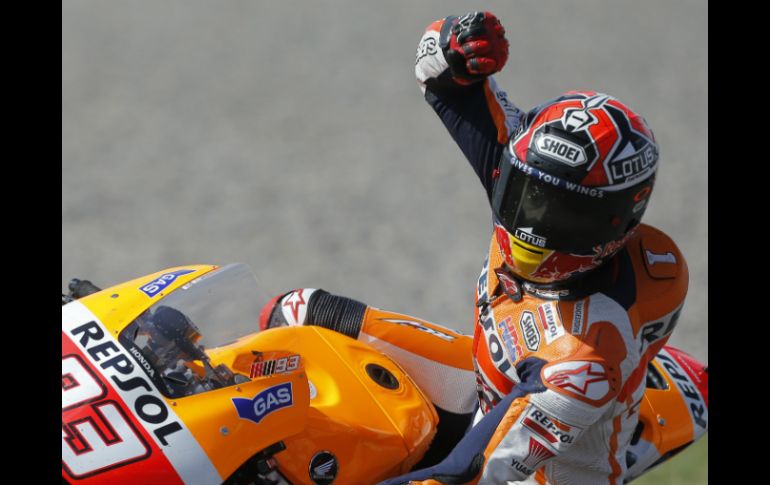 Márquez completo las 25 vueltas en 41 minutos 39.821 segundos. AP /