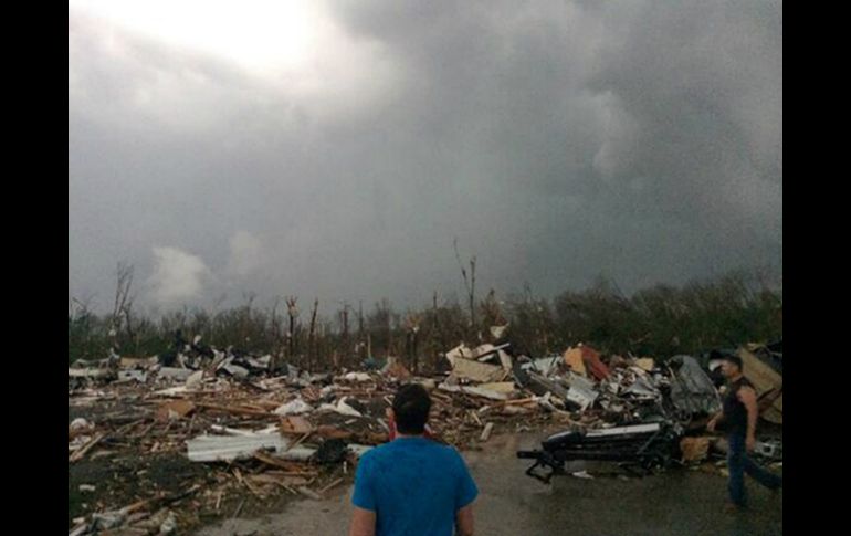 Vista de los daños ocasionado por uno de los tornados en Arkansas. AP /