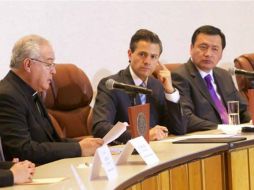 Se trata de la primera visita de Peña Nieto, como Presidente, a una asamblea plenaria del Episcopado Mexicano. ESPECIAL /