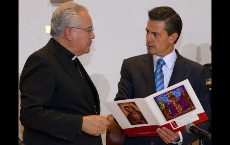 El Presidente se reunió con 100 obispos en la sede de la Conferencia del Episcopado Mexicano en Cuautitlán Izcalli. SUN /