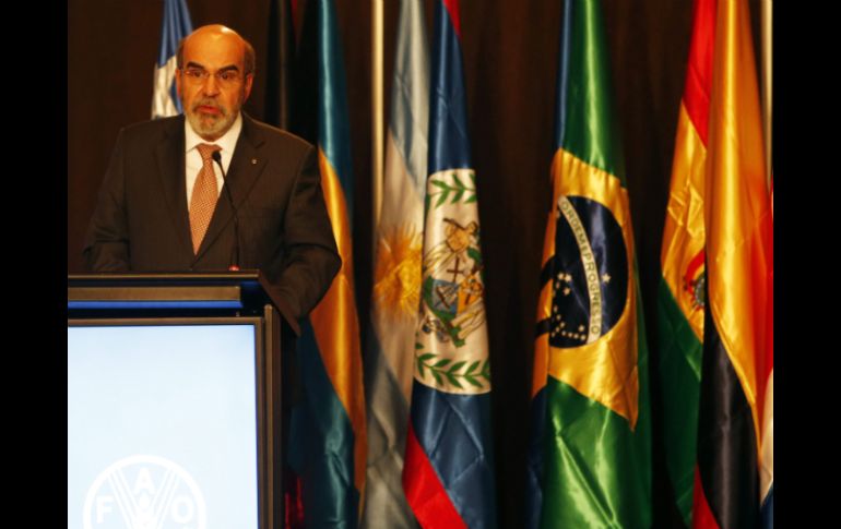 El director general de la FAO, Graziano da Silva recordó que el acuerdo entre México y la FAO comenzó a gestarse hace un año. EFE /