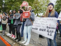 Manifestación en Sudáfrica. El secuestro masivo ocurrido el pasado 14 de abril ha motivado peticiones de justicia en todo el mundo. EFE /