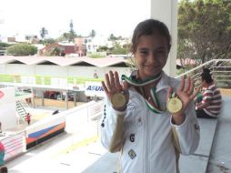 Natalia Bedolla obtuvo dos oros en la plataforma de cinco metros.Tomada de @codejalisco. ESPECIAL /