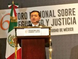 Osorio Chong participa en la inauguración del Sexto Foro Nacional sobre Seguridad y Justicia. TOMADA DE @jorge_ramirez13. ESPECIAL /