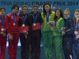 Paola Espinosa y Dolores Hernández quedaron en primer lugar, seguidas del equipo chino y las australianas. MEXSPORT /