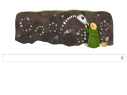 Google celebra hoy con un jurásico ''doodle'' a la paleontóloga Mary Anning, quien nació el 21 de mayo de 1799. ESPECIAL /