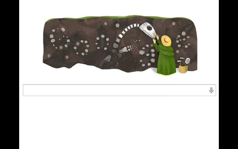 Google celebra hoy con un jurásico ''doodle'' a la paleontóloga Mary Anning, quien nació el 21 de mayo de 1799. ESPECIAL /