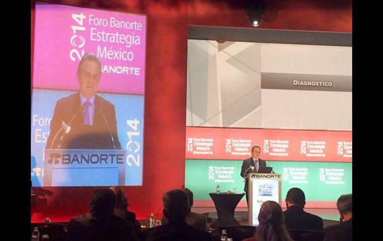 Pedro Joaquín Coldwell, durante su participación en el Foro Banorte Estrategia México. Foto: ‏@tAyalag. ESPECIAL /