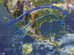 El canal de baja presión en el Pacífico, se ubica a 820 kilómetros del suroeste de Guerrero. TOMADA DE @conagua_clima  /