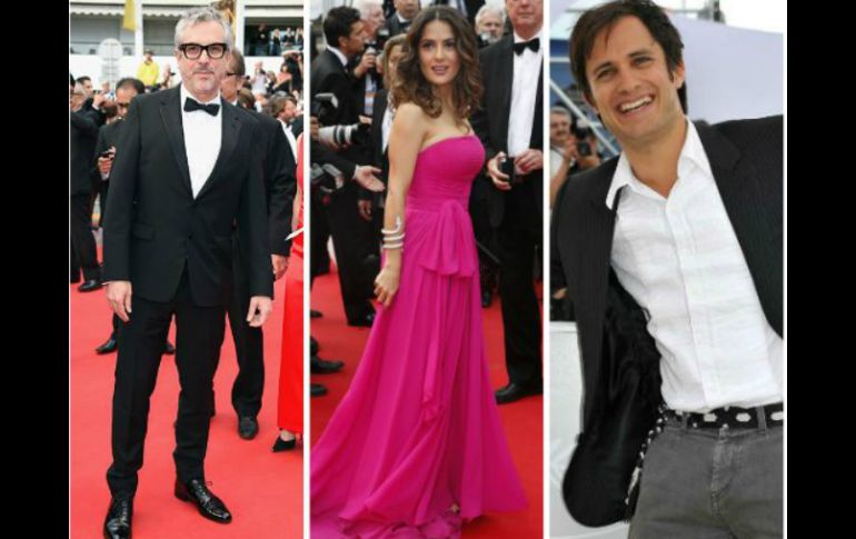 Alfonso Cuarón, Salma Hayec y Gael García Bernal representaron el país.  /