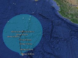 Amanda' se encuentra a mil 75 kilómetros al sur-suroeste de Cabo San Lucas, Baja California Sur. TOMADA DE @conagua_clima  /