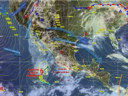 'Amanda' se desplaza hacia el noreste con vientos sostenidos de 95 kilómetros por hora y rachas de 110. TOMADA DE @conagua_clima  /