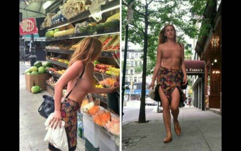 La joven de 22 años ha publicado dos fotos mostrando los senos en Nueva York. ESPECIAL /