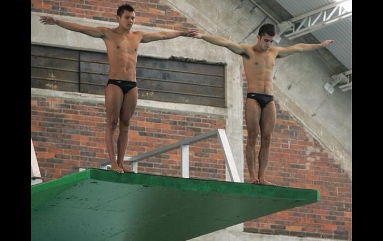 Germán Sánchez e Iván García participan en la quinta parada de la Serie Mundial de Clavados. Tomada de @CONADE. ESPECIAL /