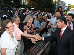 Durante la participación del mandatario mexicano hubo gritos de rechazo, pero fueron controlados. AFP /