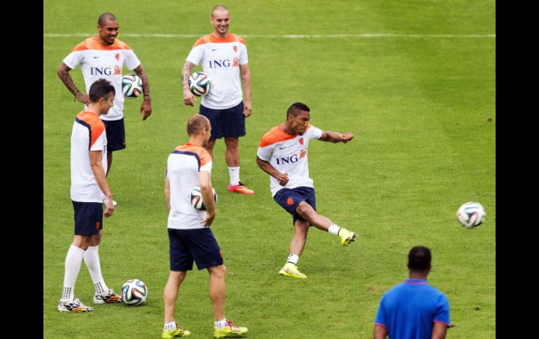 La Selección holandesa completa su último entrenamiento en Río de Janeiro. AFP /