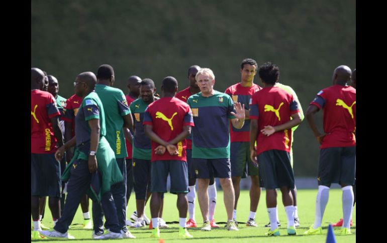 Hasta este martes, Camerún tuvo su primer entrenamiento en tierras mundialistas. AFP /