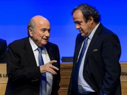 Platini y Blatter se encuentran en Brasil, a la espera de la Copa del Mundo. AFP /