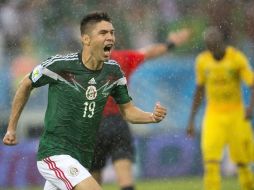 Oribe Peralta anotó el gol con el que los aztecas lograron sobreponerse en el partido. MEXSPORT /