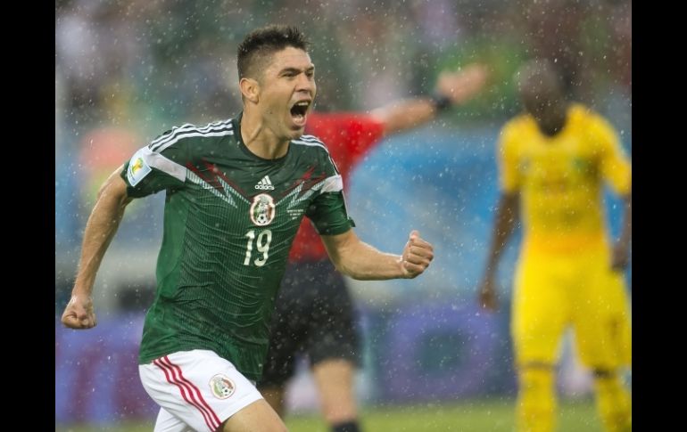 Oribe Peralta anotó el gol con el que los aztecas lograron sobreponerse en el partido. MEXSPORT /