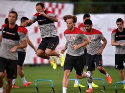 Los futbolistas de la Selección de Croacia en una sesión de entrenamiento. AFP /