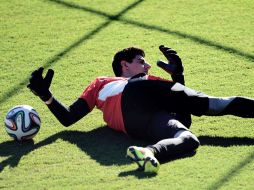 Thibaut Courtois durante los entrenamientos, el pasado 15 de junio en Belo Horizonte. AFP /