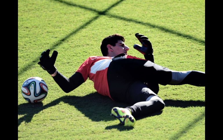 Thibaut Courtois durante los entrenamientos, el pasado 15 de junio en Belo Horizonte. AFP /