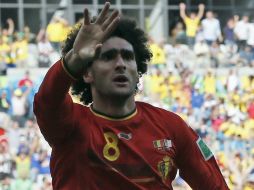 El gol de Fellaini emparejó momentáneamente el encuentro en Belo Horizonte. EFE /