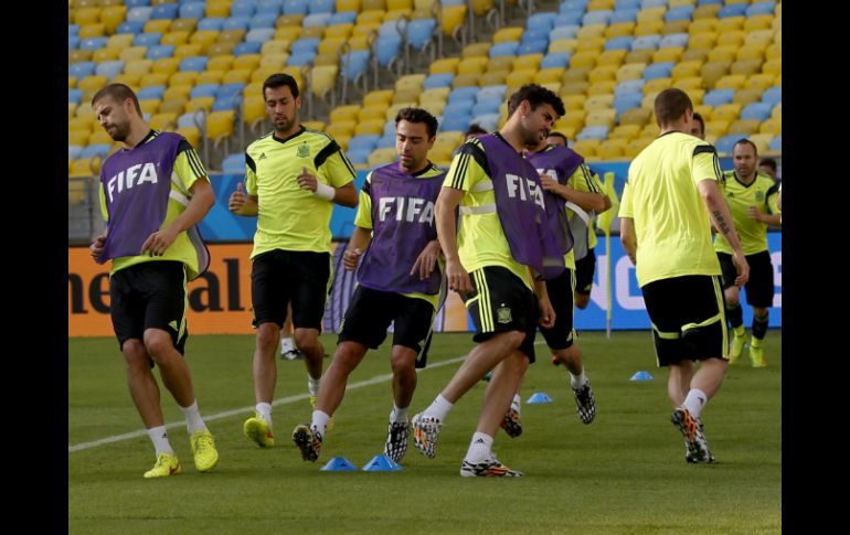 La Selección española durante una sesión de entrenamiento. EFE /