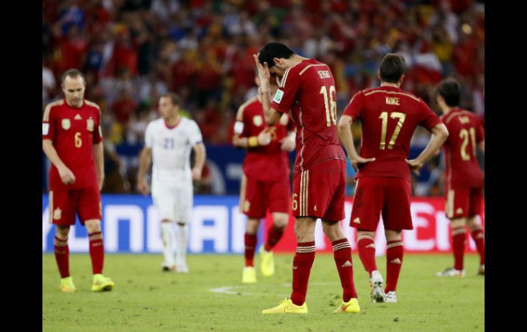 España fue eliminada del Mundial tras perder 0-2 ante Chile. EFE /