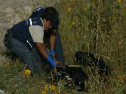 Autoridades arriban al lugar y aseguran la bolsa negra de plástico que contiene el aparato. ARCHIVO /