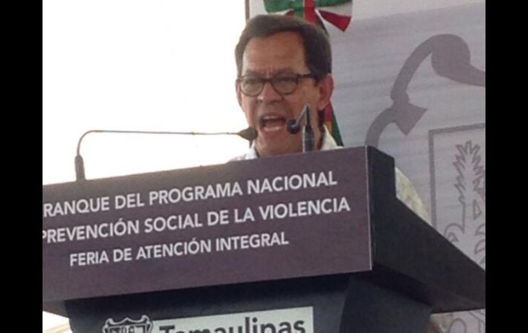 Roberto Campa Cifrián en el marco de la adhesión de Tamaulipas al Programa Nacional de Prevención Social de la Violencia. ESPECIAL /