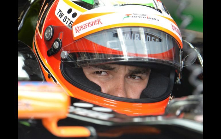 El tapatío tiene ya 28 puntos en lo que va de su primer temporada con Force India. AP /