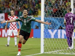 BRASIL, TIERRA DE GOL. Javier Hernández tenía un año y un día sin anotar con la camiseta tricolor. AP /