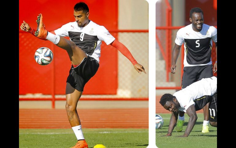 Boateng (i) y Muntari no estarán en el duelo ante Portugal. AFP /