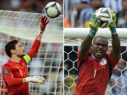 Francia tendrá que enfrentarse al portero rival Vincent Enyeama (d), uno de los mejores del campeonato. AFP /