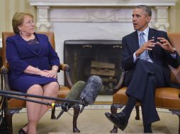 Obama se refiere a Bachelet como ''su segunda Michelle favorita'' (detrás de su esposa y primera dama). AFP /