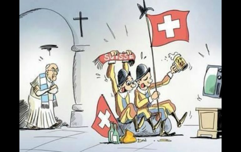 La viñeta refleja una situación que los soldados vaticanos sueñan. Twitter: @PCCS_VA. ESPECIAL /