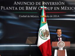 Peña Nieto encabeza la ceremonia donde BMW anunció una inversión de mil MDD en San Luis Potosí. SUN /