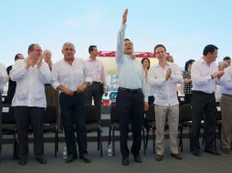 Otto Pérez y Enrique Peña Nieto en la presentación del programa 'Frontera Sur'. SUN /