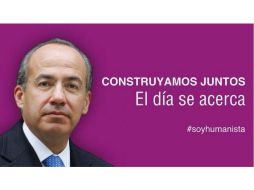 Usuarios de redes sociales circulan una imagen de Felipe Calderón con el hashtag #soyhumanista. ESPECIAL /