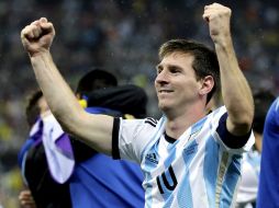 El jugador festejando el pase de la Selección argentina a la final del Mundial. AP /