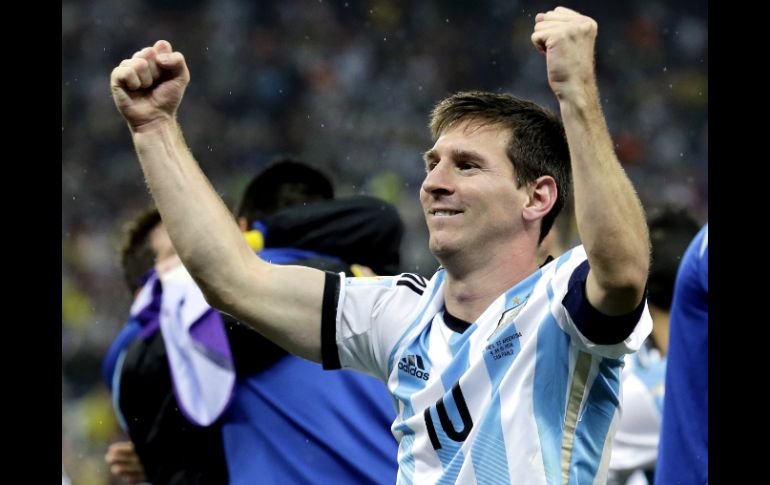 El jugador festejando el pase de la Selección argentina a la final del Mundial. AP /