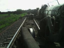 Hace poco el tren se descarriló a la altura de Encarnación de Díaz, Jalisco. ARCHIVO /